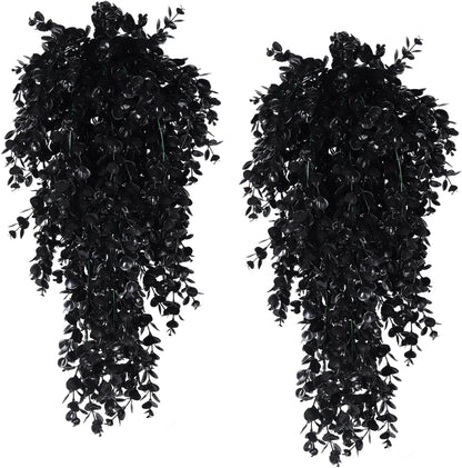 4Pcs Artificial Hanging Eucalyptus Greenery Plants 29.9 Inches | UV Resistant Plastic Fake Ivy Garlands, for Indoor & Outdoor Home Room Garden Patio Porch Classroom Wedding Balcony Wall