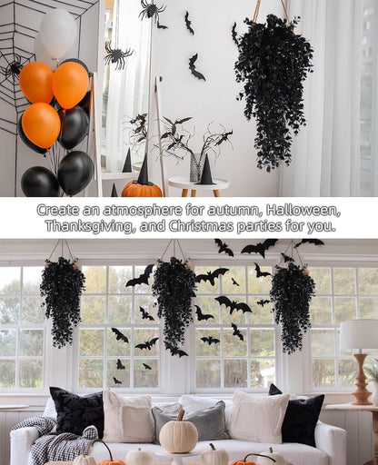 4Pcs Artificial Hanging Eucalyptus Greenery Plants 29.9 Inches | UV Resistant Plastic Fake Ivy Garlands, for Indoor & Outdoor Home Room Garden Patio Porch Classroom Wedding Balcony Wall