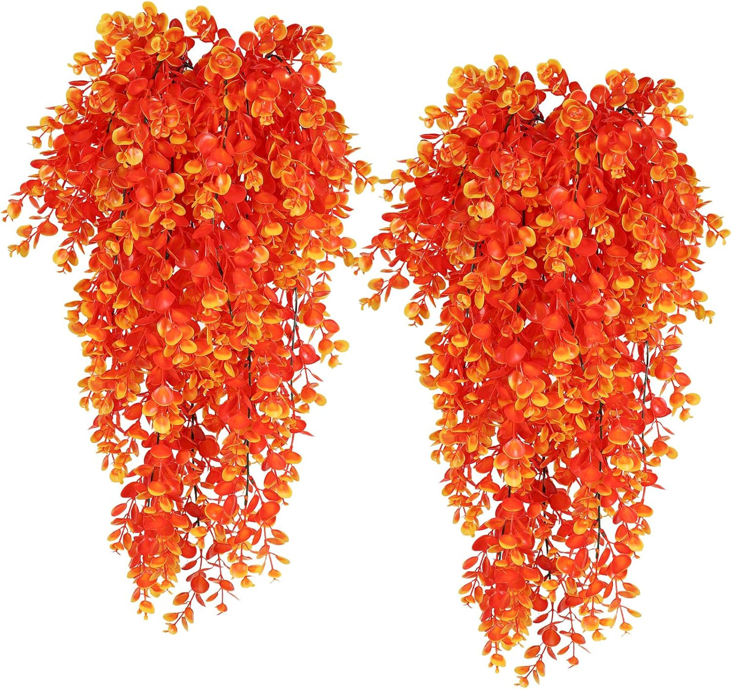 4Pcs Artificial Hanging Eucalyptus Greenery Plants 29.9 Inches | UV Resistant Plastic Fake Ivy Garlands, for Indoor & Outdoor Home Room Garden Patio Porch Classroom Wedding Balcony Wall