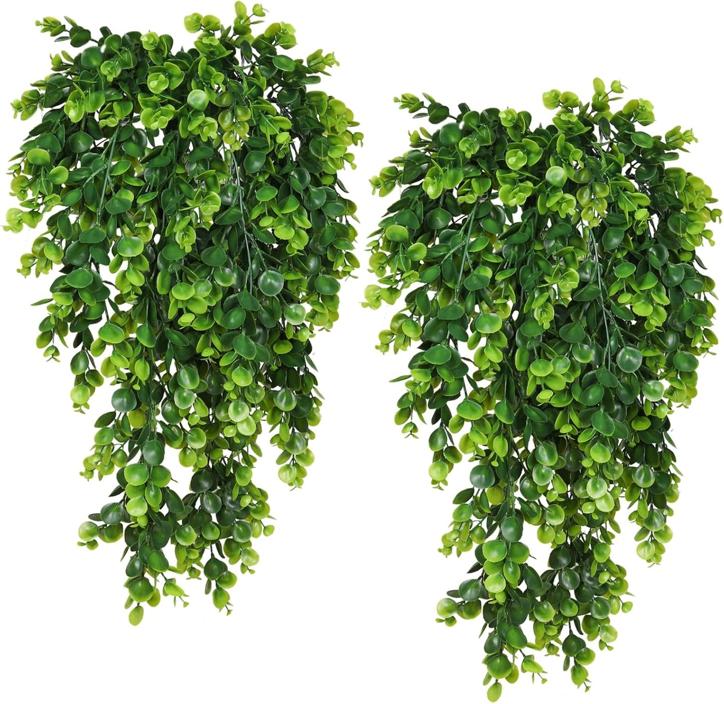 4Pcs Artificial Hanging Eucalyptus Greenery Plants 29.9 Inches | UV Resistant Plastic Fake Ivy Garlands, for Indoor & Outdoor Home Room Garden Patio Porch Classroom Wedding Balcony Wall