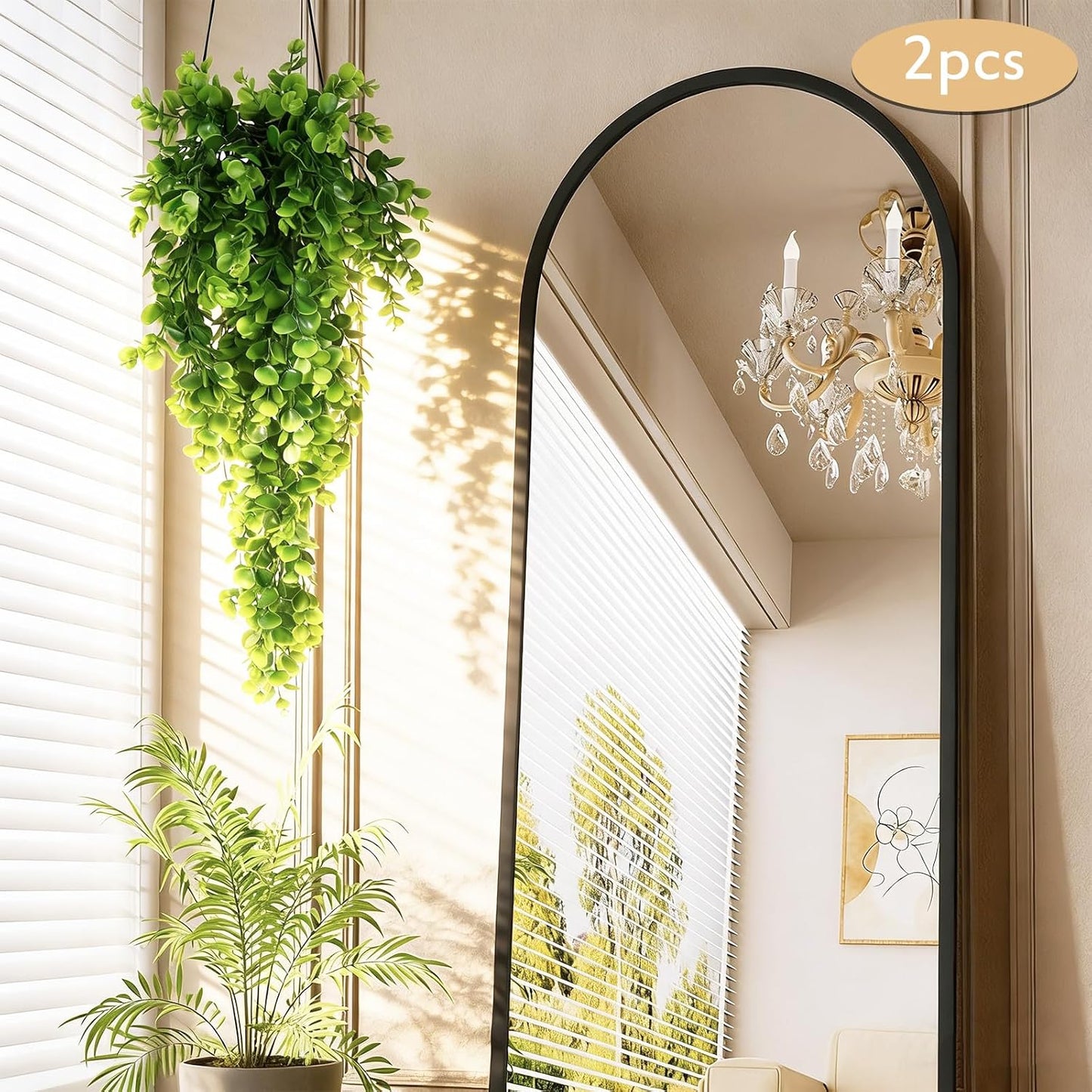 4Pcs Artificial Hanging Eucalyptus Greenery Plants 29.9 Inches | UV Resistant Plastic Fake Ivy Garlands, for Indoor & Outdoor Home Room Garden Patio Porch Classroom Wedding Balcony Wall