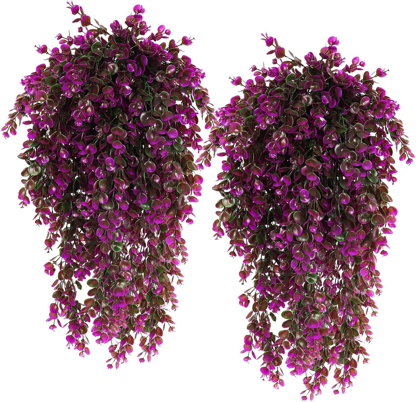 4Pcs Artificial Hanging Eucalyptus Greenery Plants 29.9 Inches | UV Resistant Plastic Fake Ivy Garlands, for Indoor & Outdoor Home Room Garden Patio Porch Classroom Wedding Balcony Wall