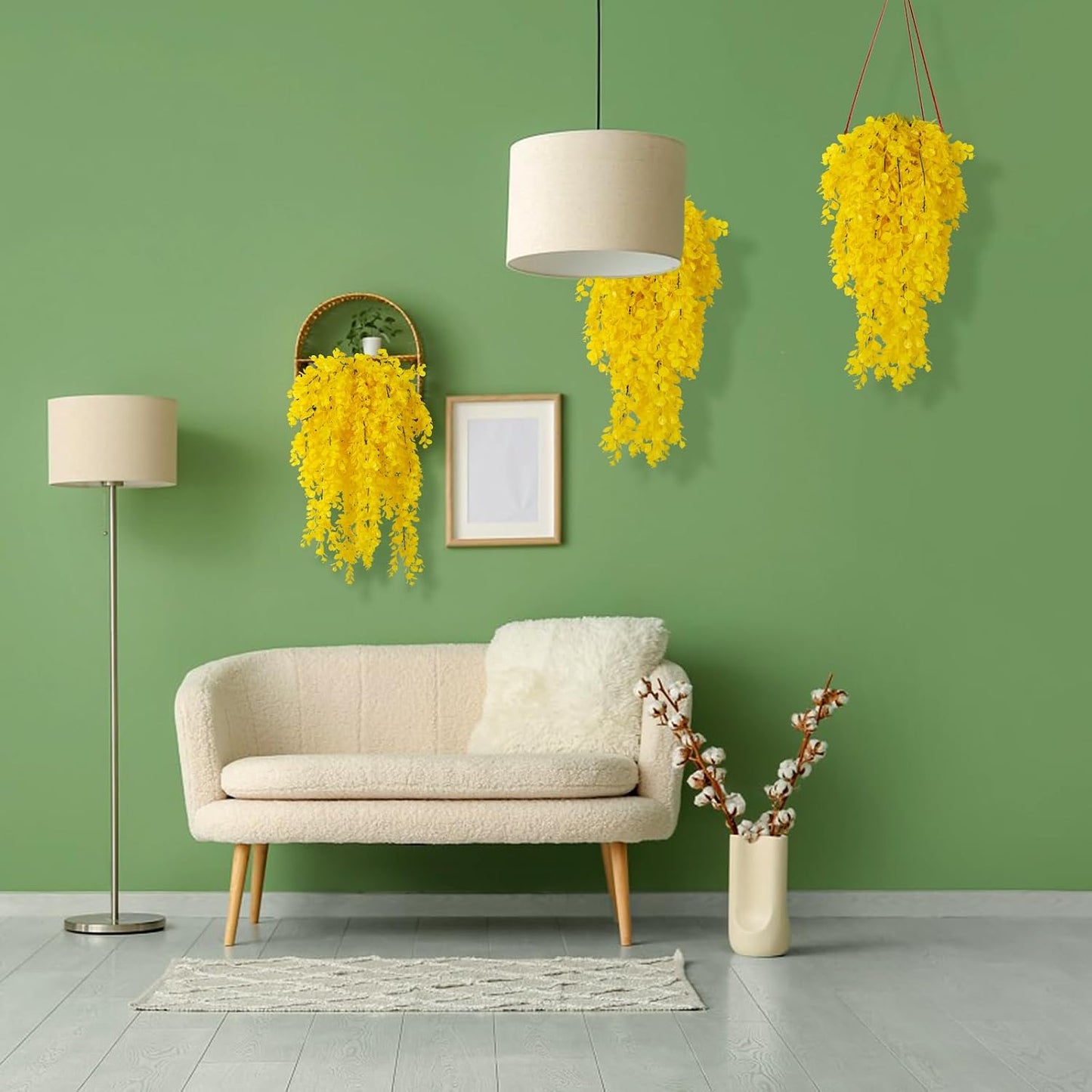 4Pcs Artificial Hanging Eucalyptus Greenery Plants 29.9 Inches | UV Resistant Plastic Fake Ivy Garlands, for Indoor & Outdoor Home Room Garden Patio Porch Classroom Wedding Balcony Wall