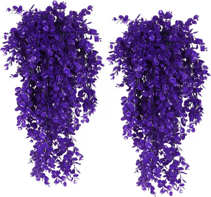 4Pcs Artificial Hanging Eucalyptus Greenery Plants 29.9 Inches | UV Resistant Plastic Fake Ivy Garlands, for Indoor & Outdoor Home Room Garden Patio Porch Classroom Wedding Balcony Wall