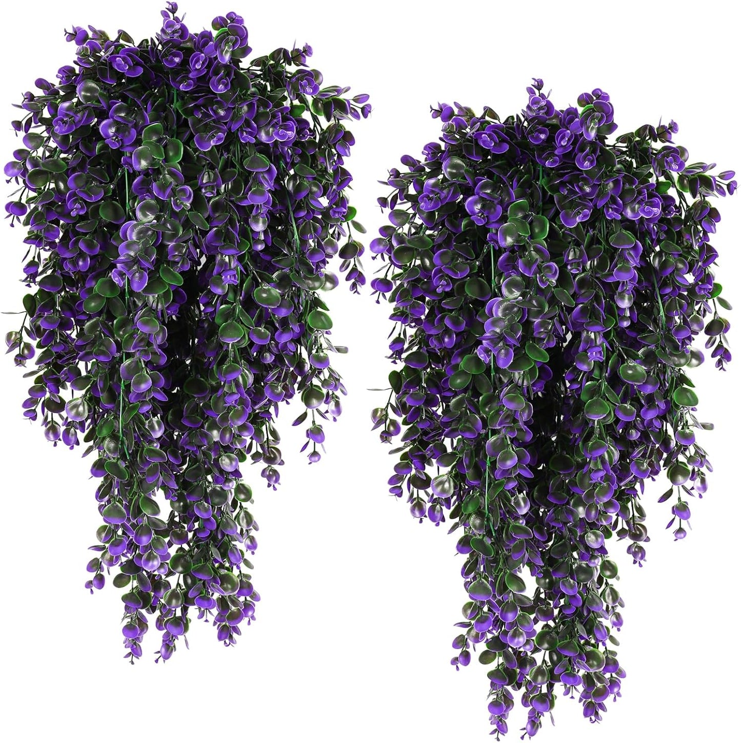 4Pcs Artificial Hanging Eucalyptus Greenery Plants 29.9 Inches | UV Resistant Plastic Fake Ivy Garlands, for Indoor & Outdoor Home Room Garden Patio Porch Classroom Wedding Balcony Wall