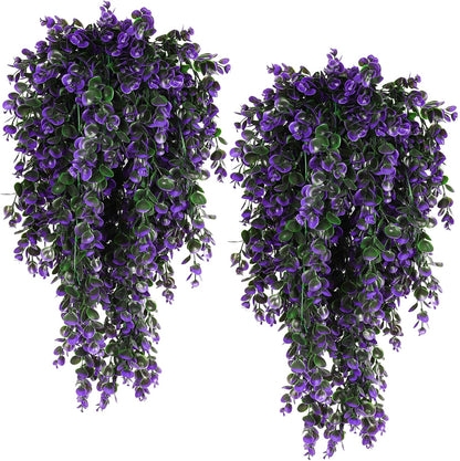 4Pcs Artificial Hanging Eucalyptus Greenery Plants 29.9 Inches | UV Resistant Plastic Fake Ivy Garlands, for Indoor & Outdoor Home Room Garden Patio Porch Classroom Wedding Balcony Wall