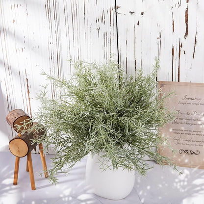 4 Pack Artificial Rosemary Plants, Fake Leaves Stems, Faux Branches for Table Centerpieces, Home Office, Garden, Farmhouse, Window Decor