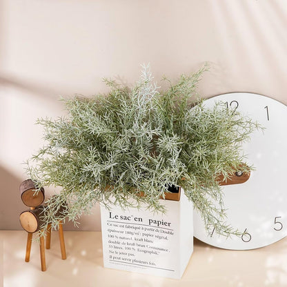 4 Pack Artificial Rosemary Plants, Fake Leaves Stems, Faux Branches for Table Centerpieces, Home Office, Garden, Farmhouse, Window Decor