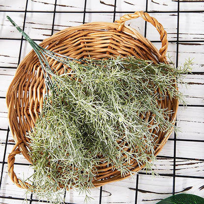 4 Pack Artificial Rosemary Plants, Fake Leaves Stems, Faux Branches for Table Centerpieces, Home Office, Garden, Farmhouse, Window Decor