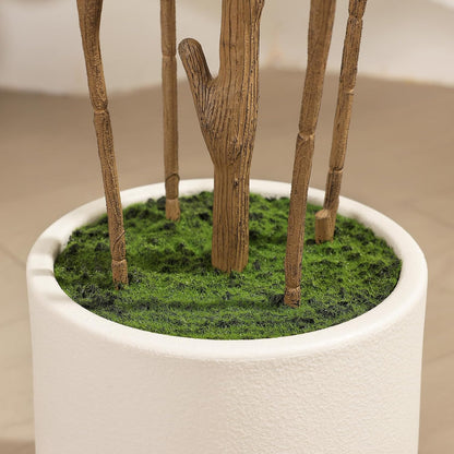 4Ft Artificial Eucalyptus Plant with White Planter