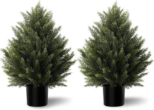3FT Artificial Cedar Trees Set of 2 for Outdoor Front Porch
