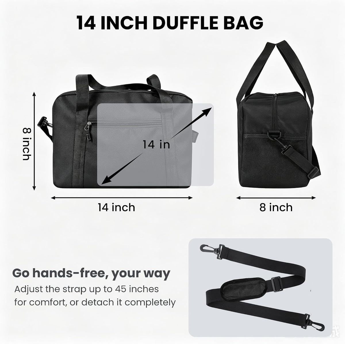 14 inch Small Gym Bag for Women & Men, Mini Duffel Bag for Travel Sports, Sports Bag, Lightweight Carry On Bag -Yellow