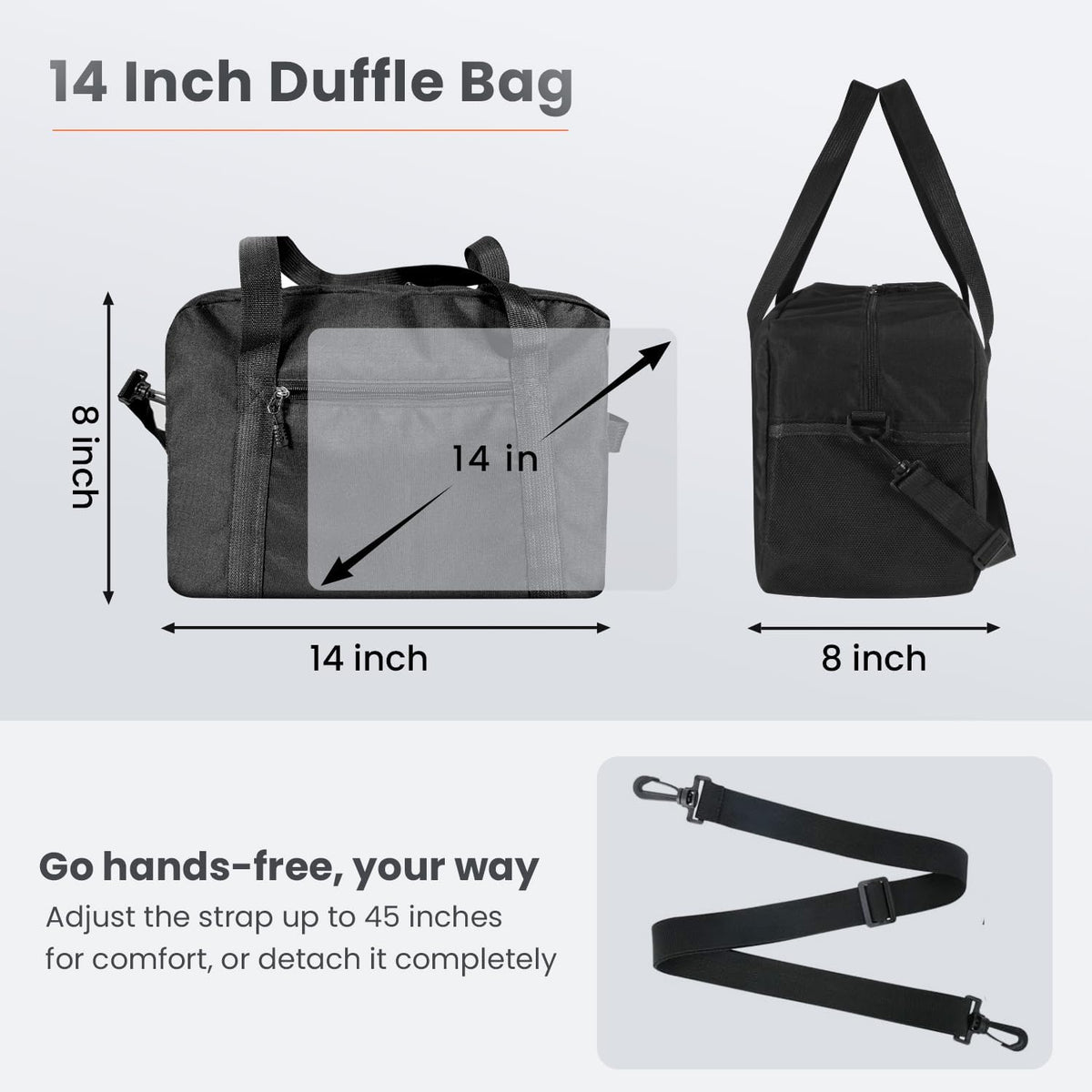 14 inch Small Gym Bag for Women & Men, Mini Duffel Bag for Travel Sports, Sports Bag, Lightweight Carry On Bag -Yellow