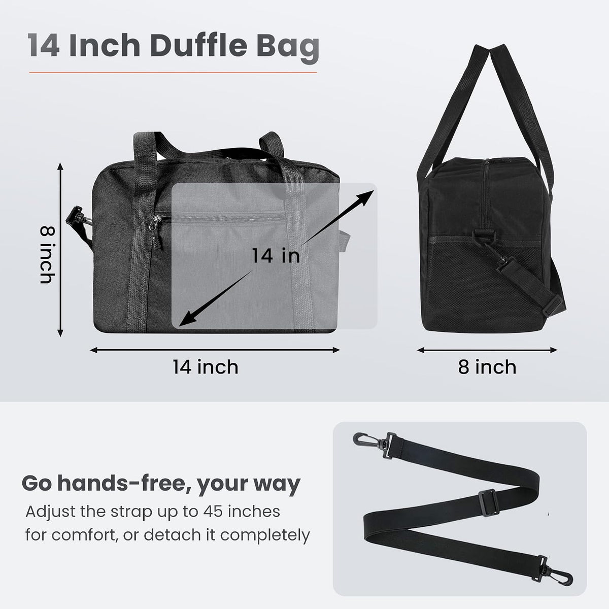 14 inch Small Gym Bag for Women & Men, Mini Duffel Bag for Travel Sports, Sports Bag, Lightweight Carry On Bag -Yellow