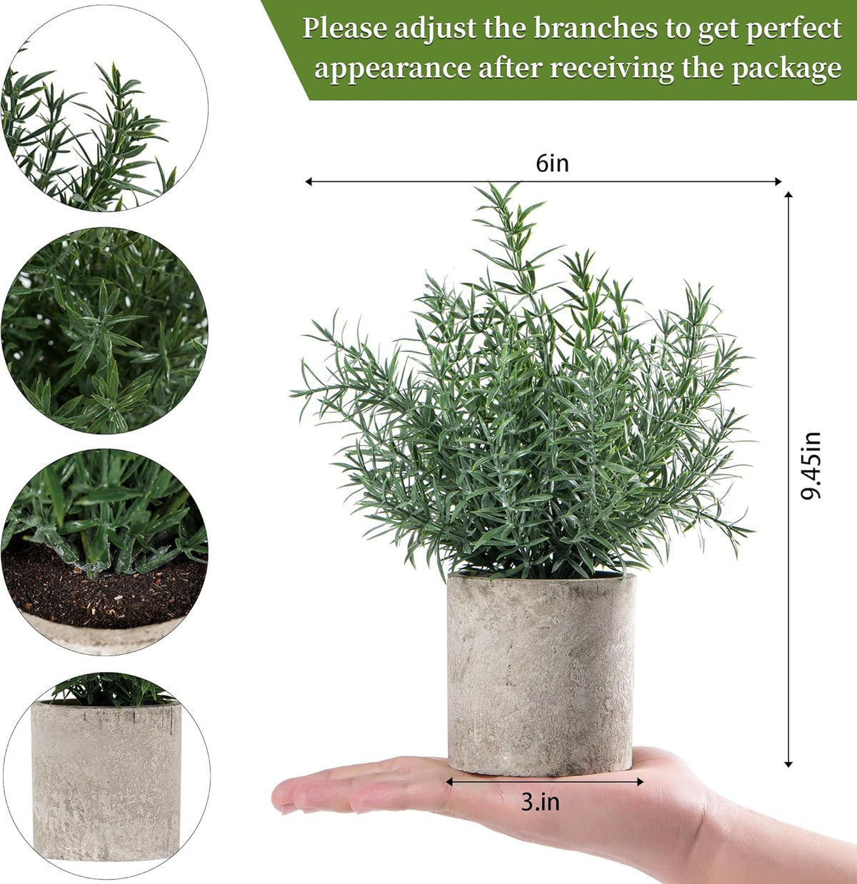 2 Pack Small Fake Plants Eucalyptus Potted,Black
