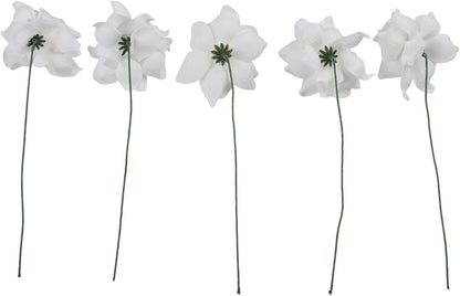 Artificial Gardenia Flowers 5pcs Realistic Vibrant Faux Flower Heads Made of EVA Material for Home Decor Wedding Centerpieces Party Arrangements Living Room Bedroom Table Decoration(White)