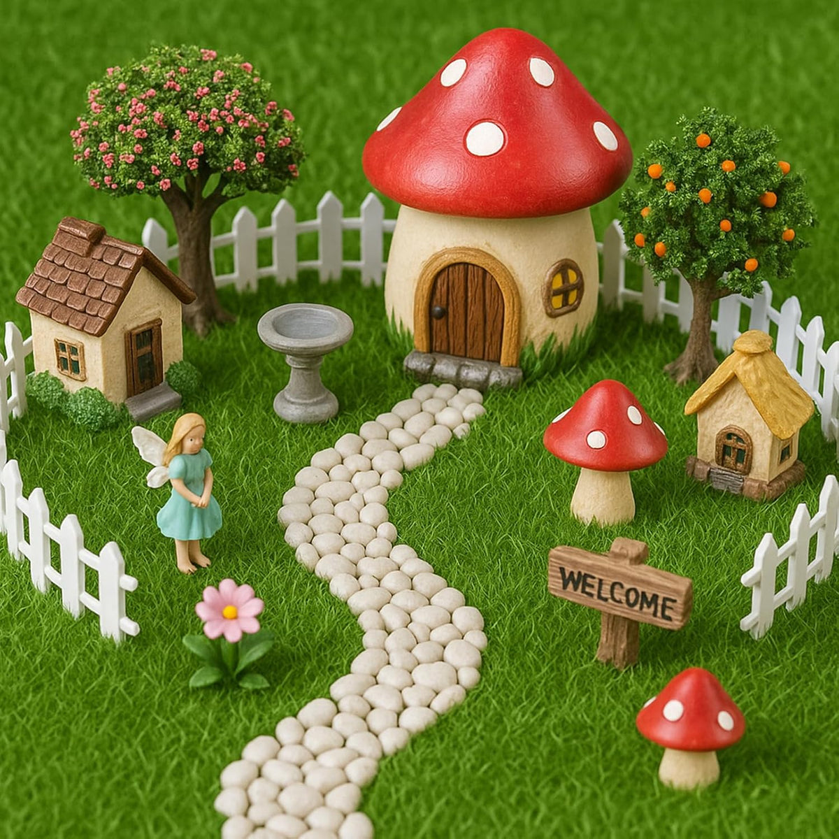 10 Packs 6" x 6" Fake Grass Decor, Artificial Grass for Crafts