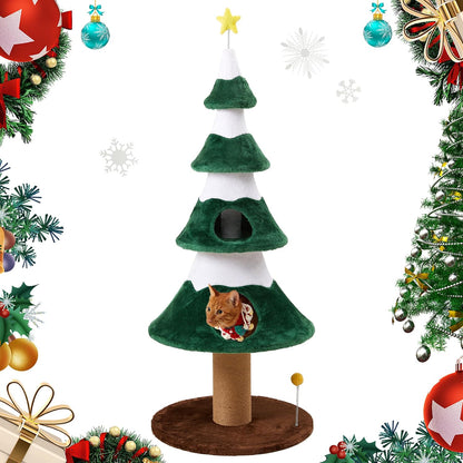 Cat Tree, 62" Cat Tower with Heavy Duty Base and Scratching Posts, Multi-Level Plant-Like Cat Furniture, Sisal Cat Scratcher & Cozy Cat Condo, a Holiday Favorite for Indoor Cats,Green