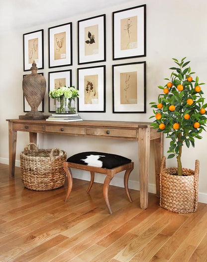 Artificial Orange Tree 4ft Fake Fruits Plant in Pot Large Fake Floor Plants Faux Trees Indoor Orange Decorations for Home Living Room Office