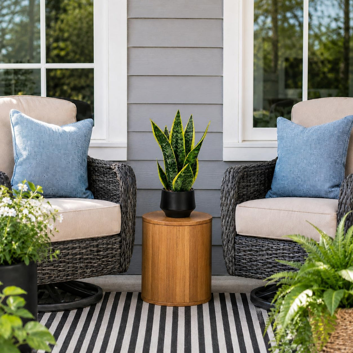 Artificial Snake Plant, Faux Sansevieria, Small Indoor Plant Decor