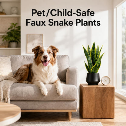 Artificial Snake Plant, Faux Sansevieria, Small Indoor Plant Decor