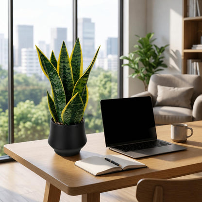 Artificial Snake Plant, Faux Sansevieria, Small Indoor Plant Decor