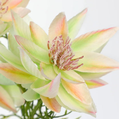3Pcs Pink Artificial Flowers Silk 26.3" Fake Protea Flower with Long Stem Faux Flowers Arrangement Branch with 6 Heads for DIY Wedding Party Centerpiece Floral Bouquets Table Home Decor