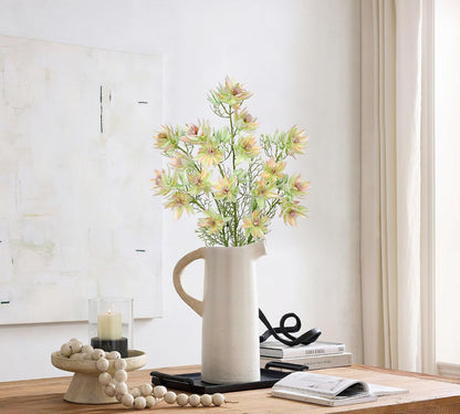 3Pcs Pink Artificial Flowers Silk 26.3" Fake Protea Flower with Long Stem Faux Flowers Arrangement Branch with 6 Heads for DIY Wedding Party Centerpiece Floral Bouquets Table Home Decor
