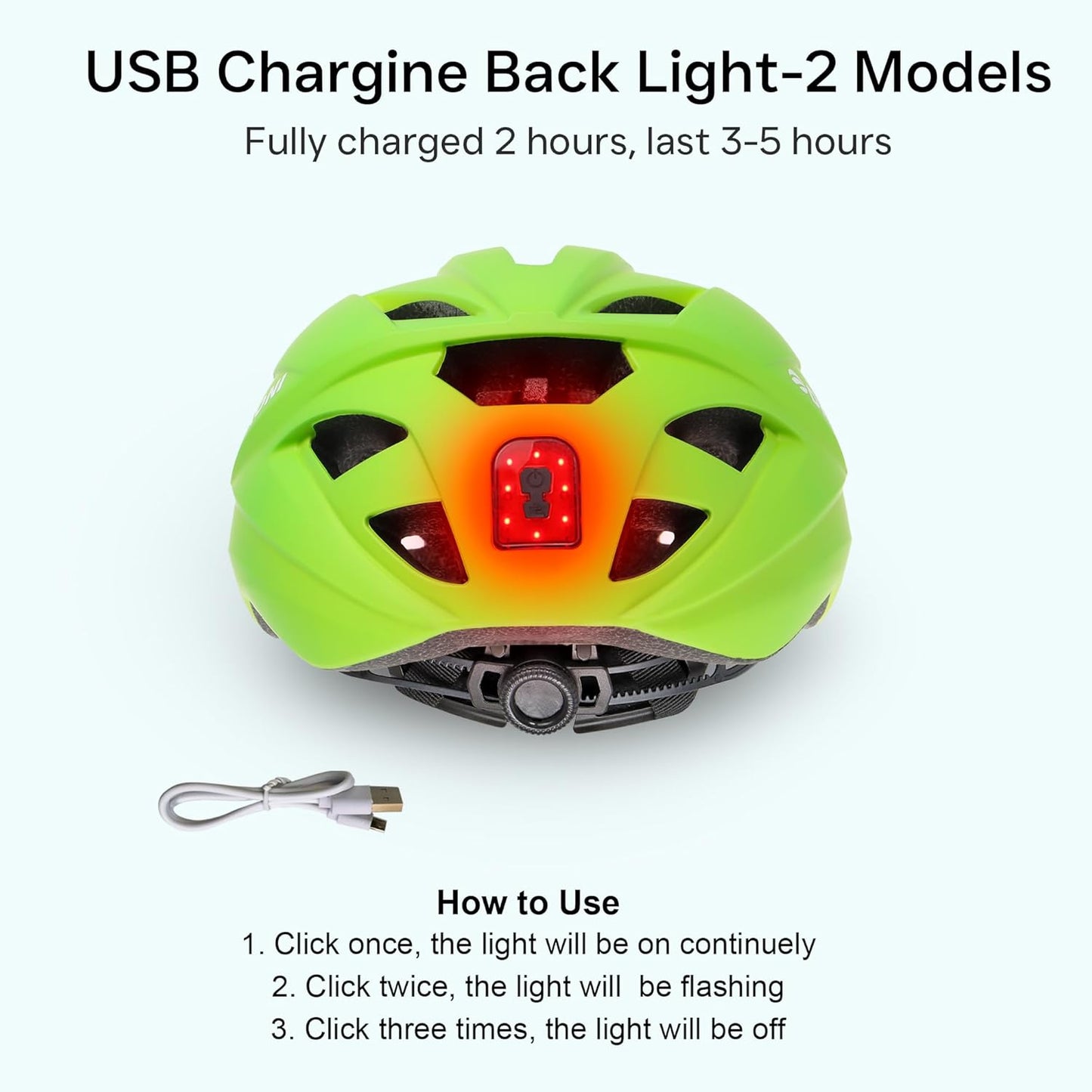 Bike Helmet Adult Urban:Bicycle Helmet for Men Women with USB Charge Detachable Taillight Helmets for Commuter Cycling Scooters
