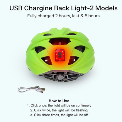 Bike Helmet Adult Urban:Bicycle Helmet for Men Women with USB Charge Detachable Taillight Helmets for Commuter Cycling Scooters