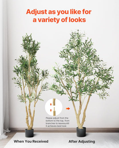 Artificial Olive Tree, 5 FT Tall Faux Plant, Secure PE Material & Anti-Tip Tilt Protection Low-Maintenance Plant, Lifelike Green Fake Potted Tree for Home Office Warehouse Decor Indoor Outdoor