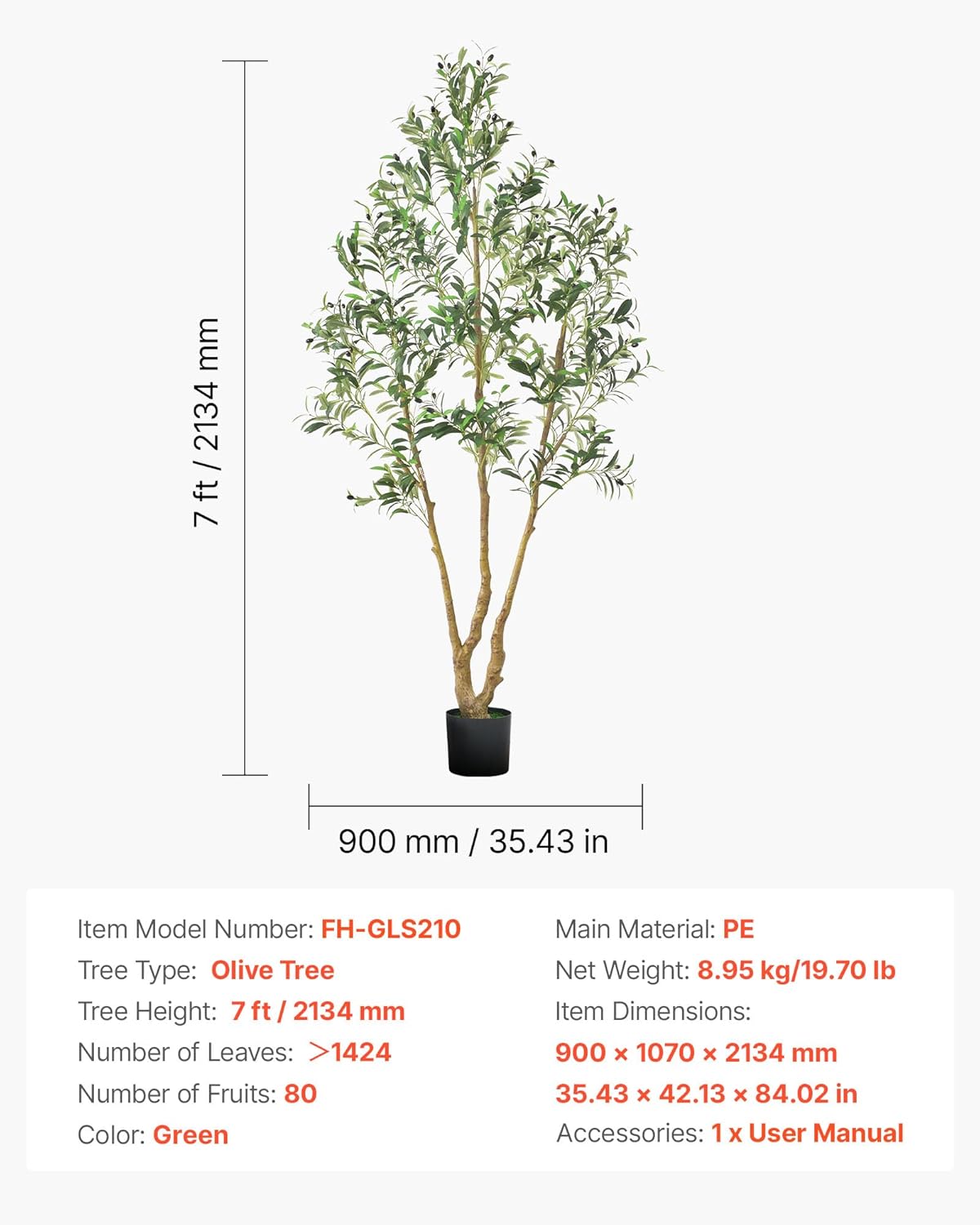 Artificial Olive Tree, 5 FT Tall Faux Plant, Secure PE Material & Anti-Tip Tilt Protection Low-Maintenance Plant, Lifelike Green Fake Potted Tree for Home Office Warehouse Decor Indoor Outdoor