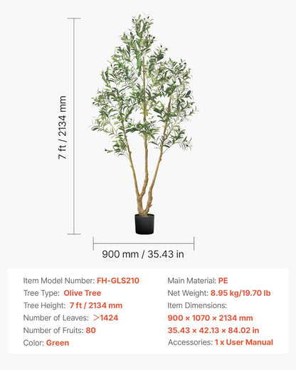 Artificial Olive Tree, 5 FT Tall Faux Plant, Secure PE Material & Anti-Tip Tilt Protection Low-Maintenance Plant, Lifelike Green Fake Potted Tree for Home Office Warehouse Decor Indoor Outdoor