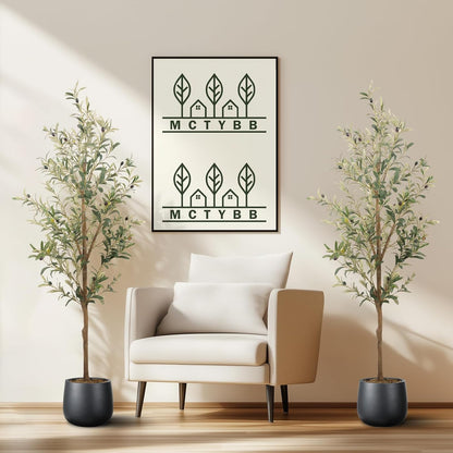 Artificial Fake Olive Tree 6FT Tall 1Pack Faux Silk Olive Tree for Home Living Room Office Decor Faux Artificial Plants Indoor Fake Potted Plants with Fruit & Free Moss