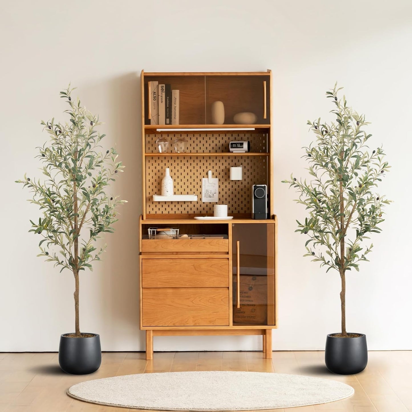 Artificial Fake Olive Tree 6FT Tall 1Pack Faux Silk Olive Tree for Home Living Room Office Decor Faux Artificial Plants Indoor Fake Potted Plants with Fruit & Free Moss