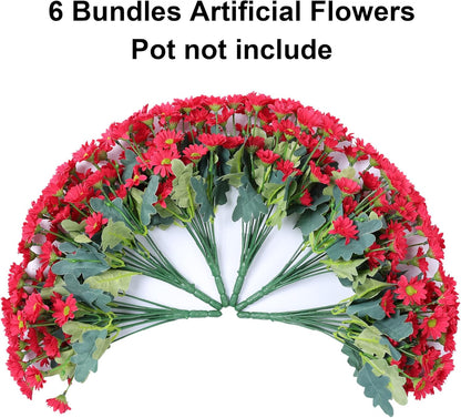 Sunflowers Artificial Flowers, 10 Bunches Fake Sunflower Artificial Flowers for Outdoors Spring Summer Decoration Look Real UV Resistant Fake Flowers for Home Porch Garden Wedding Party Office Indoor