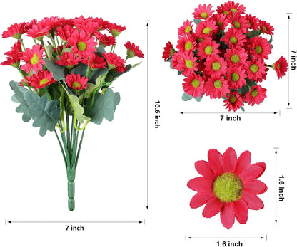 Sunflowers Artificial Flowers, 10 Bunches Fake Sunflower Artificial Flowers for Outdoors Spring Summer Decoration Look Real UV Resistant Fake Flowers for Home Porch Garden Wedding Party Office Indoor