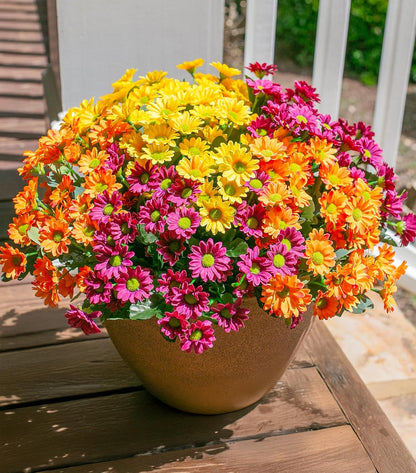Sunflowers Artificial Flowers, 10 Bunches Fake Sunflower Artificial Flowers for Outdoors Spring Summer Decoration Look Real UV Resistant Fake Flowers for Home Porch Garden Wedding Party Office Indoor