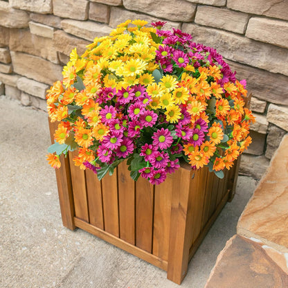 Sunflowers Artificial Flowers, 10 Bunches Fake Sunflower Artificial Flowers for Outdoors Spring Summer Decoration Look Real UV Resistant Fake Flowers for Home Porch Garden Wedding Party Office Indoor