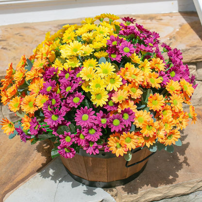 Sunflowers Artificial Flowers, 10 Bunches Fake Sunflower Artificial Flowers for Outdoors Spring Summer Decoration Look Real UV Resistant Fake Flowers for Home Porch Garden Wedding Party Office Indoor