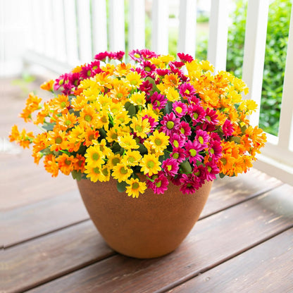 Sunflowers Artificial Flowers, 10 Bunches Fake Sunflower Artificial Flowers for Outdoors Spring Summer Decoration Look Real UV Resistant Fake Flowers for Home Porch Garden Wedding Party Office Indoor