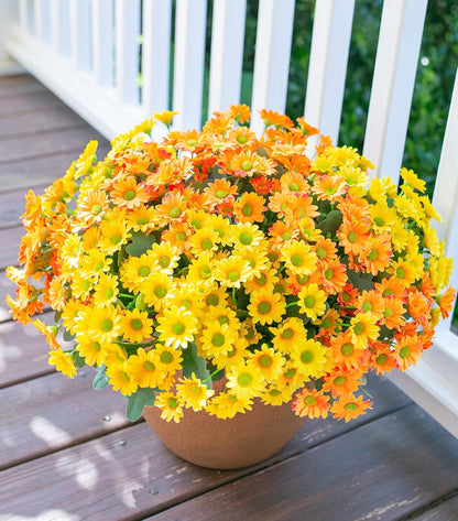 Sunflowers Artificial Flowers, 10 Bunches Fake Sunflower Artificial Flowers for Outdoors Spring Summer Decoration Look Real UV Resistant Fake Flowers for Home Porch Garden Wedding Party Office Indoor
