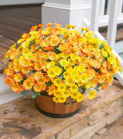 Sunflowers Artificial Flowers, 10 Bunches Fake Sunflower Artificial Flowers for Outdoors Spring Summer Decoration Look Real UV Resistant Fake Flowers for Home Porch Garden Wedding Party Office Indoor