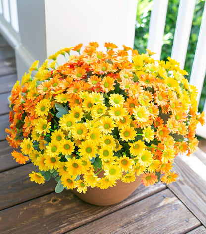 Sunflowers Artificial Flowers, 10 Bunches Fake Sunflower Artificial Flowers for Outdoors Spring Summer Decoration Look Real UV Resistant Fake Flowers for Home Porch Garden Wedding Party Office Indoor