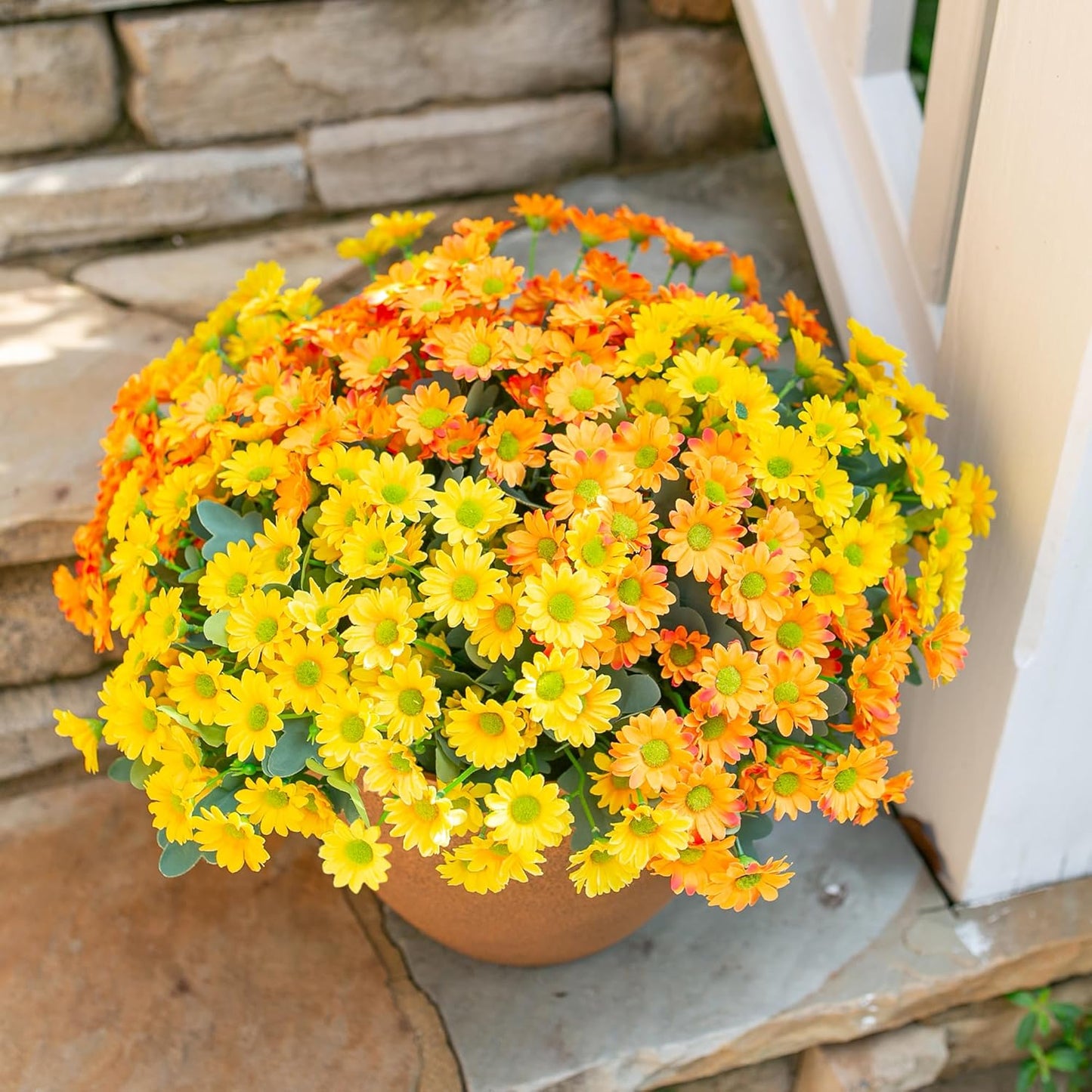 Sunflowers Artificial Flowers, 10 Bunches Fake Sunflower Artificial Flowers for Outdoors Spring Summer Decoration Look Real UV Resistant Fake Flowers for Home Porch Garden Wedding Party Office Indoor