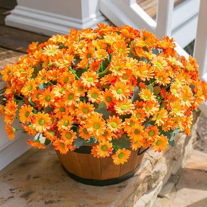 Sunflowers Artificial Flowers, 10 Bunches Fake Sunflower Artificial Flowers for Outdoors Spring Summer Decoration Look Real UV Resistant Fake Flowers for Home Porch Garden Wedding Party Office Indoor