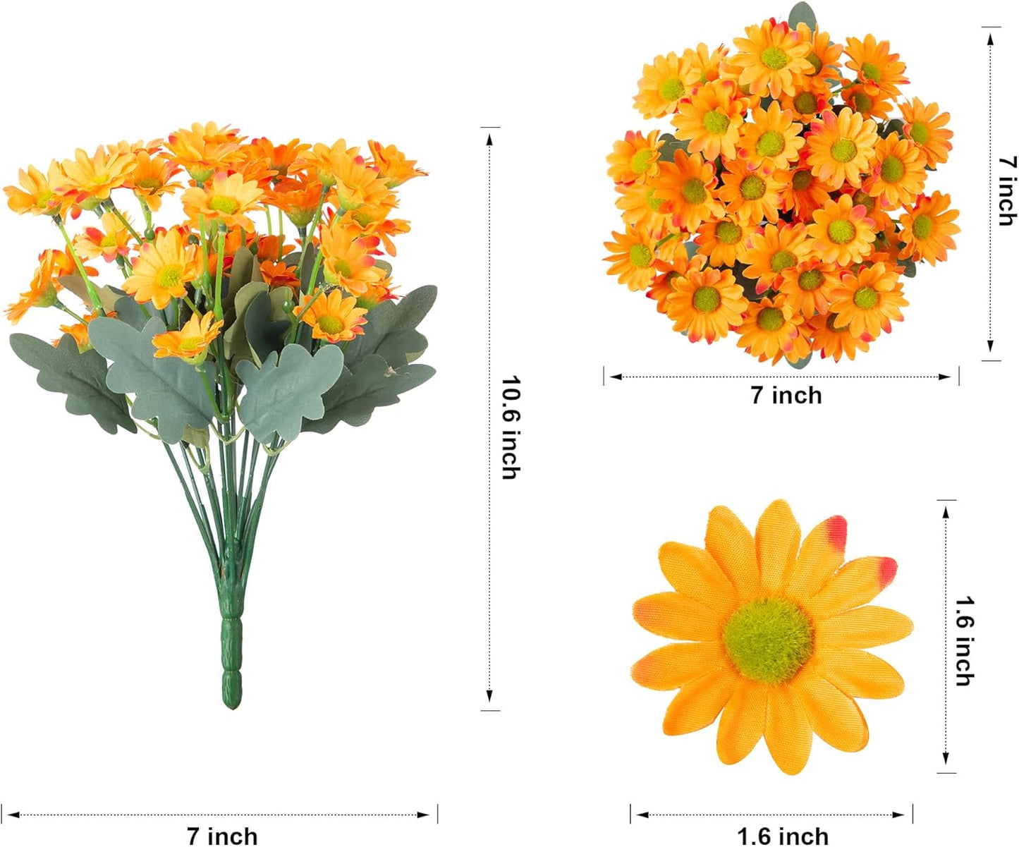 Sunflowers Artificial Flowers, 10 Bunches Fake Sunflower Artificial Flowers for Outdoors Spring Summer Decoration Look Real UV Resistant Fake Flowers for Home Porch Garden Wedding Party Office Indoor