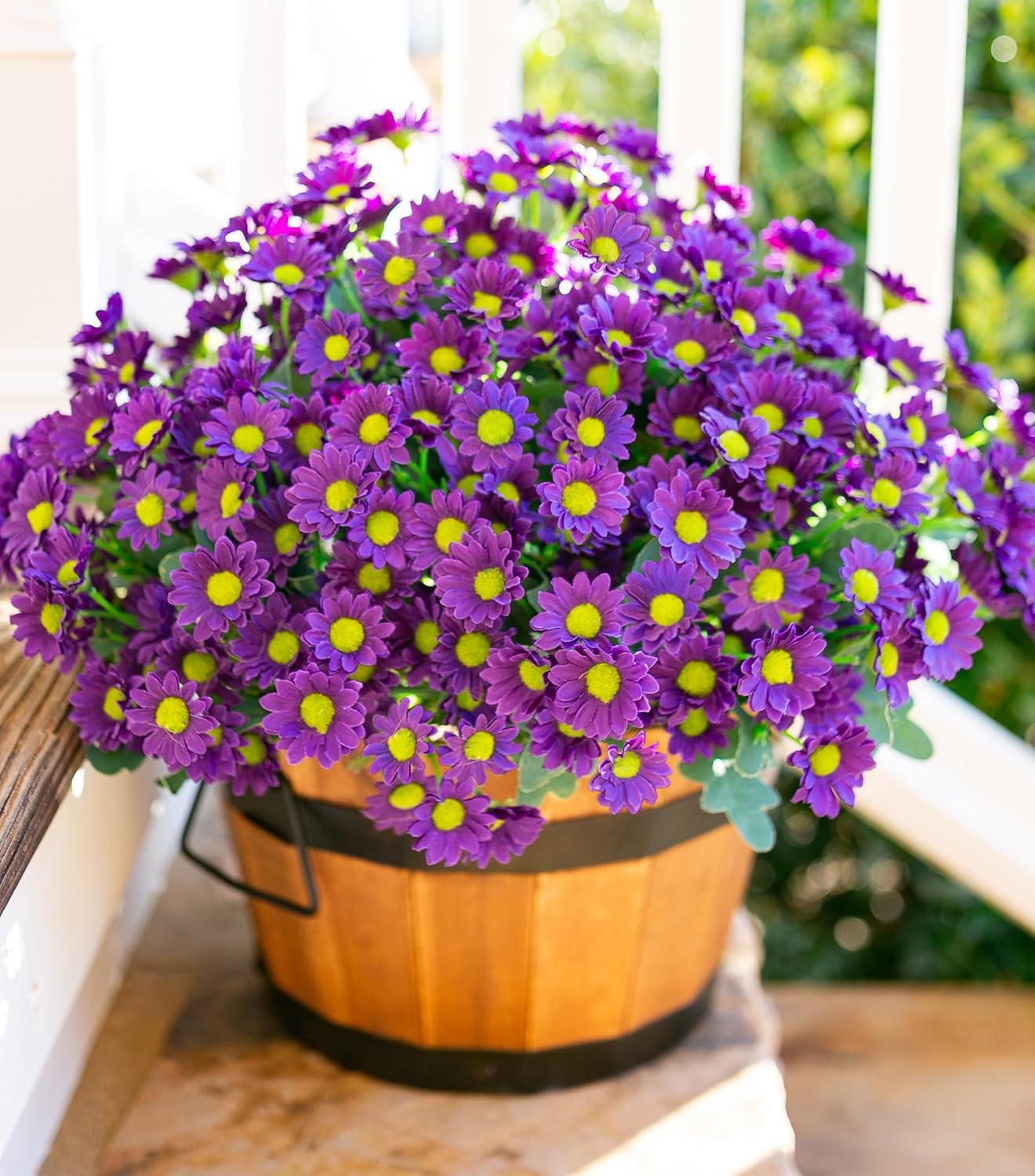 Sunflowers Artificial Flowers, 10 Bunches Fake Sunflower Artificial Flowers for Outdoors Spring Summer Decoration Look Real UV Resistant Fake Flowers for Home Porch Garden Wedding Party Office Indoor