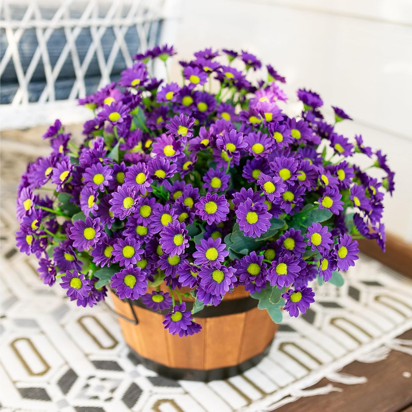 Sunflowers Artificial Flowers, 10 Bunches Fake Sunflower Artificial Flowers for Outdoors Spring Summer Decoration Look Real UV Resistant Fake Flowers for Home Porch Garden Wedding Party Office Indoor