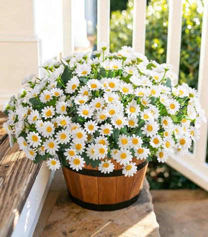 Sunflowers Artificial Flowers, 10 Bunches Fake Sunflower Artificial Flowers for Outdoors Spring Summer Decoration Look Real UV Resistant Fake Flowers for Home Porch Garden Wedding Party Office Indoor